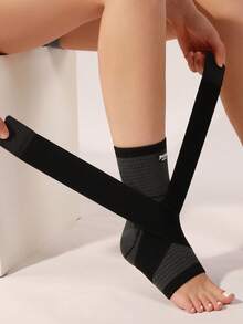 JINGBA SUPPORT 1 buah Penyangga Pergelangan Kaki Elastis dan Bernapas Unisex - Penyangga Pergelangan Kaki Kompresi Olahraga, Cocok untuk Lari, Bola Basket, dan Yoga - Hitam - View 4