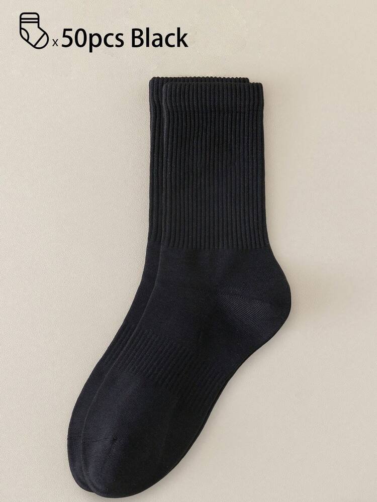 40pcs/30pcs/24pcs Unisex Comfortable Sports Crew Socks, Men's Long Socks For Sports And Training, Women's Long Socks For Casual And Business Wear, Antibacterial, Soft, Black And White, Odor-Resistant, Moisture-Wicking, Lightweight And Comfortable, Suitable For Autumn/Winter, 20pcs/10pcs/8pcs/6pcs/4pcs/2pcs Pack, Autumn - Multicolor - View 55