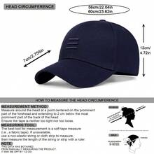 1pc Men's Outdoor Sun Protection Adjustable Embroidered Baseball Cap, Suitable For Spring & Autumn Travel, Vacation, And Beach Casual - Navy Blue - View 3