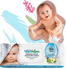 AQUAWIPES Pack 12 Paquetes Toallitas Húmedas x50 unidades| Total 600 Toallitas| Para Bebé| Suaves y Delicadas - 50 Unidad (Paquete de 12) - Ver 10