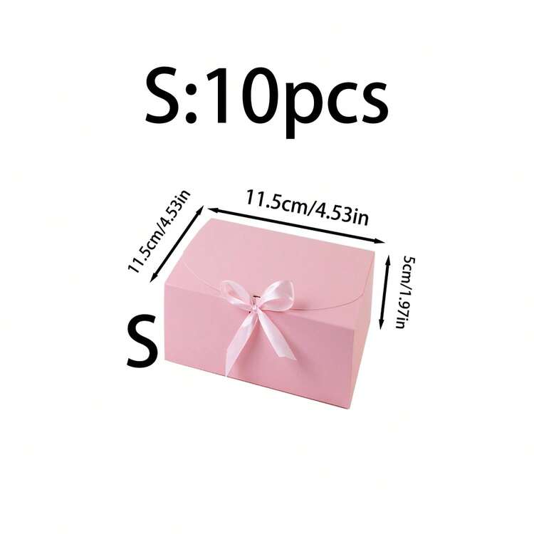 10pcs/5pcs/2pcs - White/Black/Pink/Brown Gift Box With Lid, Gift Box With Ribbon For Bridesmaid Proposal Box, Gift Box For Wedding, Birthday Gift, Shower Party And Other Parties, Valentine's Day Gifts, Valentine Day,Packaging, Birthday, DIY Making, Beauty Storage BOX - Pink - View 15