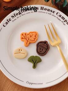 秋季烘焙模具 - 可爱的秋季饼干模具，包含橡树、栗树、枫树和银杏叶图案 - 适用于感恩节、万圣节和圣诞节的饼干模具 - 易于清洁的饼干装饰工具，适合家庭烘焙师和专业糕点师 - 非常适合制作饼干、糕点和糖果 - 秋季厨房装饰、季节性烘焙工具、节日设计、厨房用具、甜点模具、节日装饰品 - 白色 - 查看 12