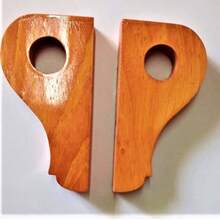 One Inch Wooden Curtain Rod Support Brackets - Nogal - View 2