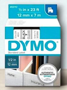 D1 Tape For Label Manager 45010 12mm Dymo Marker - Black - View 4