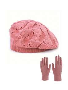 1 件或 2 件男女通用针织帽和手套套装，时尚休闲保暖冬季无檐小便帽，适合秋冬日常使用、户外旅行、徒步旅行、滑雪、骑自行车、登山