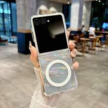 1 pieza Funda plegable magnética para teléfono de mujer, diseño degradado lindo compatible con Galaxy Z Flip7, ligera, delgada, resistente a golpes y caídas, cubierta protectora para smartphone adecuada para Samsung Galaxy Z Flip6, Z Flip5, Moto Razr 60/Razr 60 Ultra/Razr 50/Razr 50 Ultra, excelente para regalos de cumpleaños, graduación y vuelta al colegio - Multicolor - Ver 27