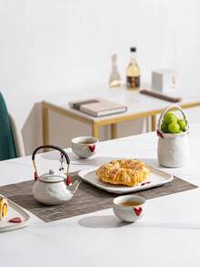 1/2/4pcs Ceramic Teacups With Cream-Colored Interior, Minimalist Ins Style Single Cup For Ladies, Cute Girly Small Cup, Suitable For Tea Drinking, Chatting, Gathering, Garden Talk, Home Reception And Restaurant Photography