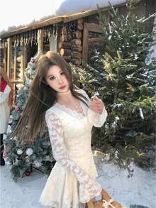 Women Mini Dresses - White - View 3