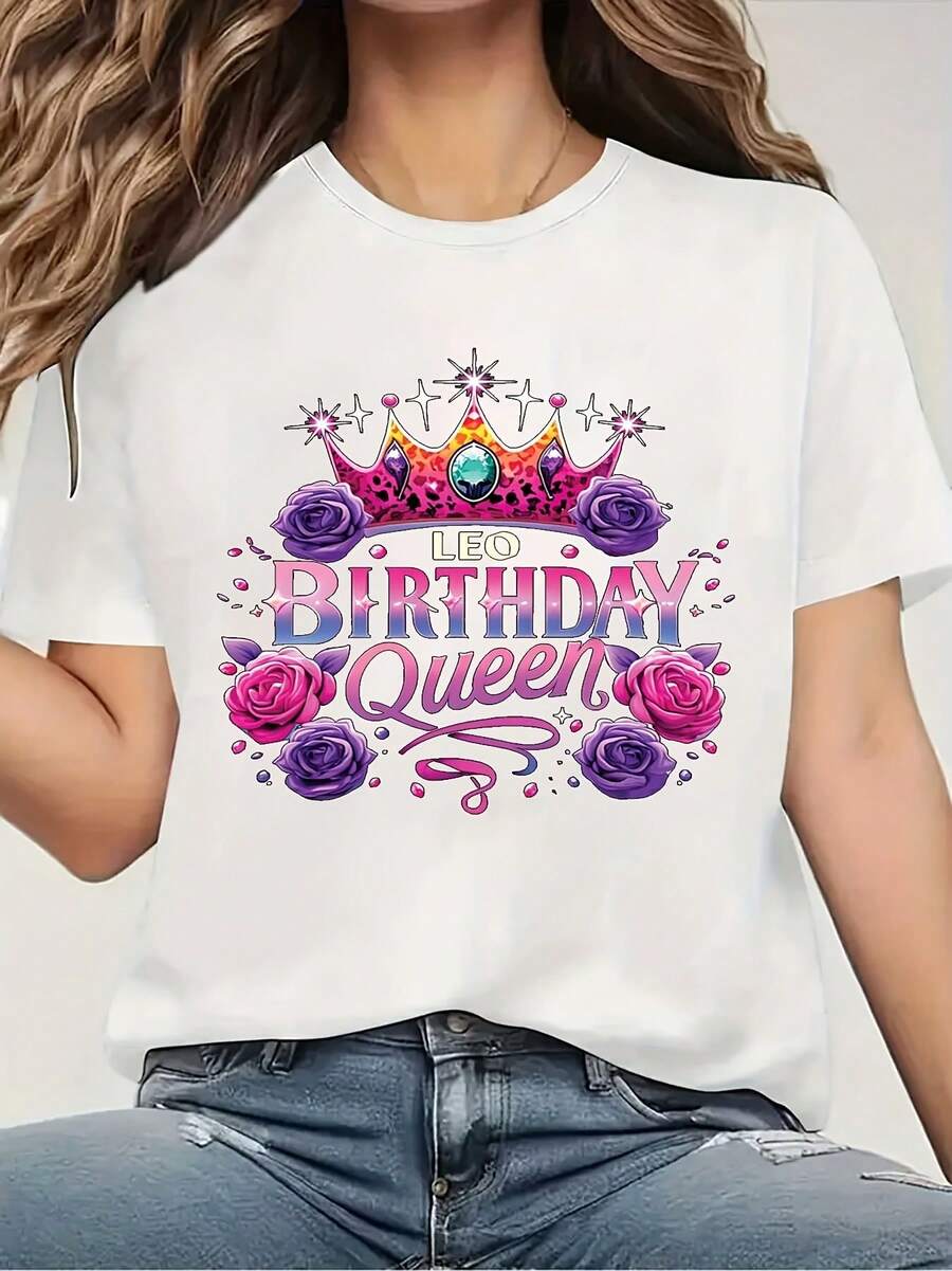 Women Women's Printed T-Shirt, Comfortable And Fashionable Top, Perfect For Travel And Fitness, With A Round Neckline And A Loose Fit. Perfect For Halloween, Thanksgiving, Christmas, Or Birthday Gifts