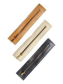 Elegant -Leather Zippers: , Double-Sided & Braided With Needle Thread Hole - Perfect In Beige, Black, & Light Brown - Multicolor - View 18