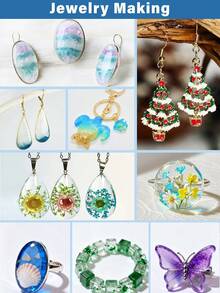 80ml/160ml/240ml/320ml/400ml -UV Resin Starter Kit For DIY Jewelry - Clear, Low Viscosity, No Shrinkage - Ideal For Pendants, Earrings & Bracelets