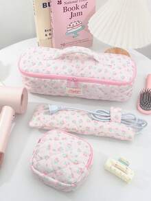 1 件/套 全身碎花绗缝吹风机收纳袋 网眼口袋设计 内有卷发棒收纳袋 发夹收纳袋 化妆包 化妆包套装 珠宝收纳袋 多功能收纳袋 吹风机支架 美发工具包套装 旅行便携收纳袋 适用于卷发工具（卷发棒、吹风机）、发夹、直发器，非常适合居家和旅行、旅行必需品、邮轮必需品、伴娘礼物、妈妈礼物 - 彩色 - 查看 15