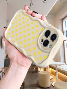 Funda de puntos amarillos trendy, fabricada en material suave anti caídas, antichoque y resistente a arañazos, accesorios móviles resistentes a la suciedad y duraderos, Compatible con iPhone 16ProMax/16E/16Pro/16Plus/16/15ProMax/15Pro/15Plus/15/14ProMax/14Pro/14Plus/14/13ProMax/13Pro/13/13Mini/12ProMax/12Pro/12/12Mini/11ProMax/11Pro/11/XSMAX/XR/X - Transparente - Ver 9