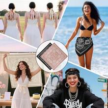 Silk Scarf Scarf Women 248Pcs, Satin Bandana Hair Scarf Boho Headwear Beach Travel Holiday Decors - 2 Petite + Đen, Nâu - Xem 7