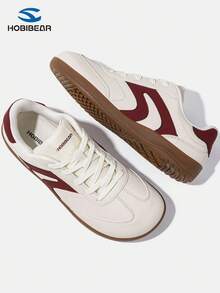 HOBIBEAR 女士休闲运动鞋，舒适透气轻便时尚运动鞋，简约平底运动鞋，适合秋冬季 - 米紅 - 查看 2