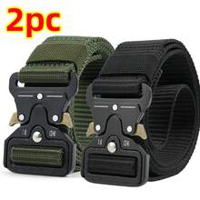 2pcs New Tactical Waist Belt, One-Button Quick Release Casual Utility Belt, Multi-Function Outdoor Hiking Training Nylon Waist Strap With Quick-Open Buckle, Suitable For Casual & Practical Use - 125cm - View 10