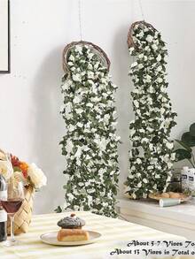 1/3/5PCS Artificial Flowers Rose Vine Wedding Site Decoration Home Bedroom, Wedding Decorations, Living Room, Bathroom Wall Hanging Decoration Materials Outdoor Garden School Birthday Party Supplies Valentine's Day Decoration New Year Home Decor Christmas Decorations Room Decor Christmas