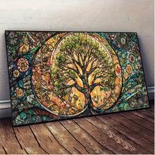 1 Set 30x60cm o 40x80cm Árbol de la Vida Soñado Pintura de Diamantes DIY Mosaico de Diamantes Redondos Bordado de Diamantes 5D Decoración Nórdica