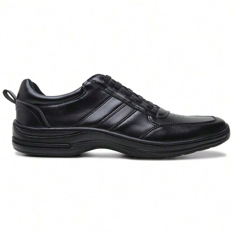 Men's Comfort Shoes, Black Coffee, Leather, Everyday, Tennis Style, Soft, Orthopedic, Comfortable - màu đen - Xem 1