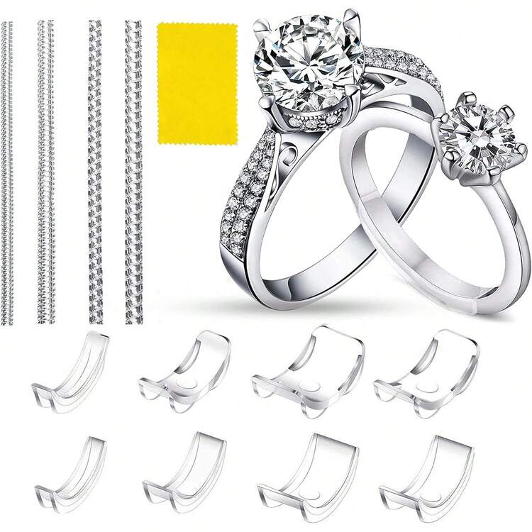 Ring Size Adjuster. Ring Size Reducer Accessory, Protector, Adjuster. 15-Piece Pack, Assorted Sizes. Silicone Ring Sizer Set. - 1 - 查看 7