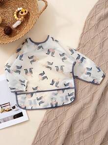 1 Stück wasserdichter Lätzchen, Fütter-Lätzchen Schürze für Säuglinge und Kleinkinder, große Tasche Essens-Kittel 6-36 Monate, Polyester Überzieher Schürze zum Füttern, Malen