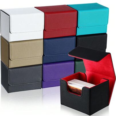 Card Deck Box For Trading Cards, MTG Commander Deck Box Holds 100+ Single Sleeved Cards, Leather Magnetic Card Storage Box Fits For TCG CCG Magic Cards