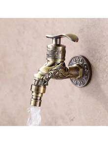 "Classic" Vintage European-Style Single Cold Wall-Mounted Faucet - Stainless Steel, Perfect For Kitchen Sink, Washing Machine, Outdoor Garden & Bathroom Accessories