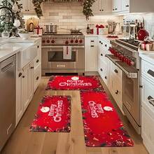 1/2/3 Pcs Thickened 0.47 Inch/1.2 Cm Christmas Kitchen Mat Set - Christmas Decor, Non-Slip Memory Foam Bottom, Suitable For Kitchen, Home Office, Laundry Room, Bathroom Decoration - Multicolor - View 5
