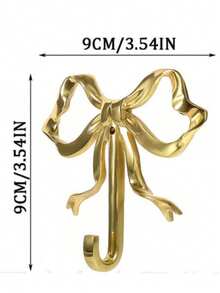 Gold Bowknot Wall Hook, Gold Bowknot Hanger, Brass Bowknot Wall Hook, Door Hook, Towel Hook, Brass Clothing Hook, Suitable For Wedding, Bathroom, Living Room, Kitchen Decor Hanging Hook, Brass Metal Wall Mounted Clothes Rack, Suitable For Living Room And Bathroom, Painted Surface, Easy To Install, Retro Ribbon Design Hook, Suitable For Bedroom And Bathroom, Nordic Retro Clothes Hook, Clothes Hook, Bedroom Porch Bathroom Decor, Solid Brass Bowknot Shaped Wall Hook
