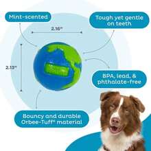 Outward Hound By Planet Dog Orbee-Tuff Planet Ball Blue_Green Treat-Dispensing Dog Toy, Large - ColorA - 查看 4