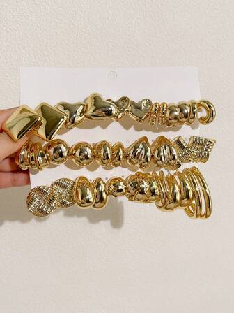 1-18 คู่ สุ่มใหม่ หัวใจ, เหรียญวินเทจ, เรขาคณิต อะคริลิค ต่างหูแฟชั่นเกินจริง, เหมาะสำหรับผู้หญิง, วันแม่, วันวาเลนไทน์, คริสต์มาส, ใส่ทุกวัน