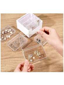 1 pieza Caja de almacenamiento de cable de datos con tapa, organizador de cajón de gran capacidad, organizador de cables de escritorio, adecuado para el hogar, la oficina, el aula, la residencia universitaria, la cocina, la división - Multicolor - Ver 4