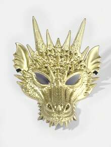 1pc Dragon Mask, Masquerade Party Mask, Halloween Decoration Prop, Halloween Carnival Mask - Multicolor - View 3