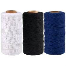 100M/300M 米色 Macrame 绳卷 强力 2 毫米工艺绳 适用于 DIY 缝纫、植物悬挂、壁挂婚礼圣诞装饰 - 彩色 - 查看 12