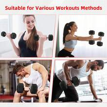 Rubber Encased Hex Dumbbell, Anti-Roll, Black, 30 Lb, Assembled Product Weight, Single - 黑色 - 查看 6