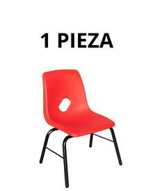Silla infantil apilable, con asiento y respaldo en una sola pieza tipo concha de polipropileno - Rojo - Ver 5