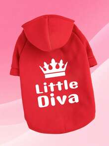 1pc Red Pet Sweatshirt, Warm Thermal Lining Pet Clothes For Autumn/Winter, Suitable For Teddy, Poodle, Small Dogs, British Shorthair Cats, Anti-Shedding - Red - View 4