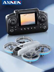 AXNEN 2026 Upgraded E69 Drone With Dual Cameras, Equipped With FPV Transmitter Remote Control, Speed Adjustment, Optical Flow Hovering, Cool Lighting, Headless Mode, One-Key 360° Flip, Easy For Beginners - Perfect Gift For Halloween And Christmas.