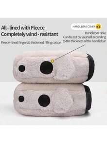 2 件冬季电动摩托车车把套，保暖加厚防水防风 PU 皮手套，反光款式（2 种随机款式） - 均碼 - 查看 10