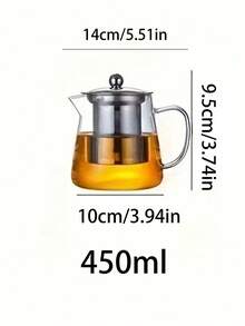 1pc High Borosilicate Heat-Resistant Glass Teapot With Stainless Steel Infuser, Suitable For Home, Gongfu Tea, Family, Restaurant, Camping, Office, Heatproof Teapot, Triangular Pot Can Be Directly Heated On Open Flame And Frozen In Refrigerator - Transparent 1 - View 14