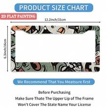 ​2PC Custom License Plate Frame - 6.3x12.2 Inch Aluminum Car Tag Holder With POD Personalized Design, Easy To Install Rust-Proof Auto Accessories Gift For Men​