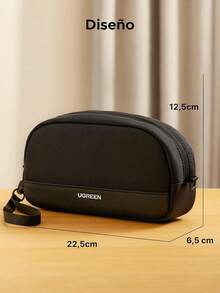 Bolsa Organizadora para Discos Duros, Estuche para Cables y Cargadores Portátil con Cremallera YYK, Impermeable,últiples Capas para Tarjetas de Juego/Cargadores/Viaje, Ligera y Compacta, S - Talla S - Ver 8