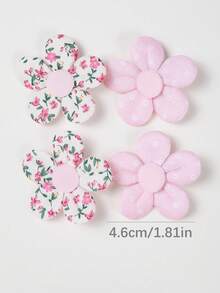 10个/套 女孩粉色布艺花朵发夹，可爱侧刘海夹，多功能发夹，适合日常佩戴，返校季发饰 - 彩色 - 查看 4
