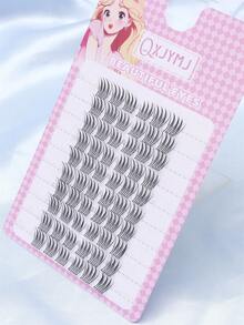 Easy Charm 60pcs Self-Adhesive False Eyelashes Set - C Curl, 10mm Flared Design, Natural Criss-Cross Style, Suitable For Beginners Reusable