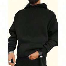 Men's Sp5der Spider Web Graphic Hoodie - Streetwear Gothic Design PulloverSporty Style, Loose Fit, With Pocket Details, Knitted Fabric, Slightly Stretchy, 280 G/M² - Personalized Large Back Design, Suitable For Halloween Or Christmas Gifts,Graphic Hoodie - 黑色 - 查看 2