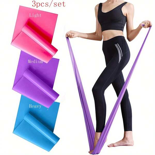 1pc/3pcs Resistance Band Set Is A Must - Have For Home Workouts. With Light, Medium, And Heavy Resistance Levels, It Caters To All Fitness Levels, Whether You're A Beginner In Yoga, A Dancer Looking To Stretch, Or A Woman Aiming To Shape Her Glutes. Made From High - Quality Materials, These Bands Are Provide Consistent Resistance