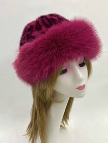 1pc Women Winter Furry Hat, European & Korean Style Warm Headwear, Solid Color Cute & Versatile, Thicker Design - Multicolor - View 18