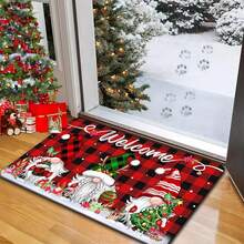 1/2/3 Pcs Thick 0.47 Inch/1.2 Cm Christmas Kitchen Mat, Gnome Doormat Set, 2 Pcs Red Buffalo Plaid Waterproof Anti-Slip Welcome Mat, Subtle Holiday Home Bathroom Decor (16x24 Inch, 16x47 Inch) - Multicolor - View 12