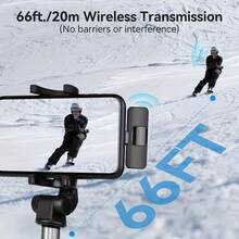 [Wireless Lavalier] Wireless Lavalier Microphone | Portable, Plug And Play, Suitable For Compatible With IPhone, IPad, Android, Lightning And USB-C, Audio And Video Recording, Live Streaming Interviews And Vlog Recording,[Wireless Lavalier Microphone] Wireless Lavalier Microphone | Clip-On For Lightning Compatible With IPhone IPad Android USB-C, Plug & Play, Audio Video Recording Live Streaming Interviews, Cordless - Black - View 4