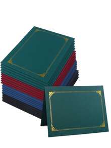 1pc Paper Honor Certificate Protective Cover, Graduation Season Certificate Shell, European Style Folded Certificate Protective Cover With Hot Stamping